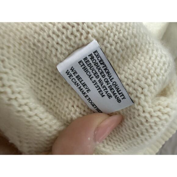 MaisonCashmere Sleeveless Cashmere Cape Sweater Vest Cream Medium - Picture 8 of 9